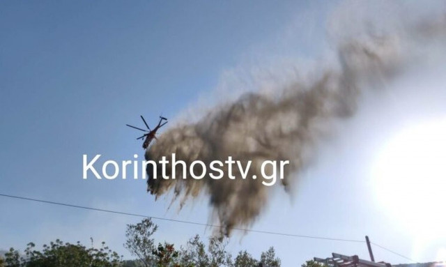 Οριοθετήθηκε η φωτιά στην Κόρινθο