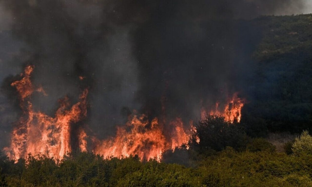 Φωτιά στη Σαμοθράκη - Παραμένει χωρίς ρεύμα το νησί
