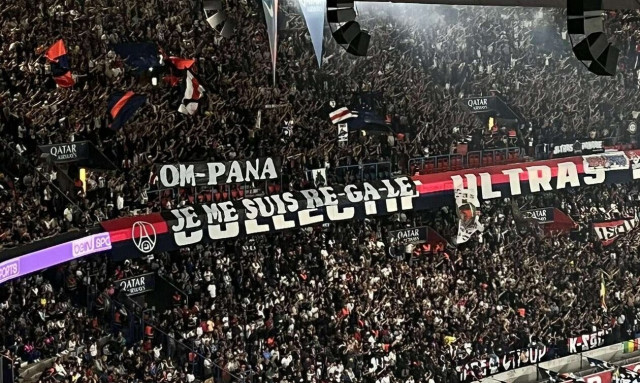 Η καζούρα των οπαδών της Παρί με πανό για Παναθηναϊκό