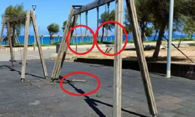 Θράσος χωρίς τέλος: Βανδαλισμός σε ακόμα μία παιδική χαρά του Ηρακλείου!