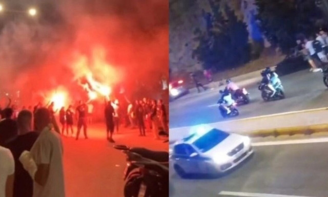 Χαμός στο Ribas με δεκάδες «φτιαγμένα» αυτοκίνητα και μηχανάκια: Βεγγαλικά και «ντου» της αστυνομίας