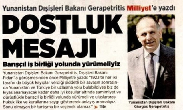 Συνάντηση Γεραπετρίτη - Φιντάν: To μήνυμα φιλίας πρωτοσέλιδο στη Μιλιέτ