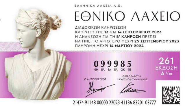 Στις 13 Σεπτεμβρίου ξεκινούν οι κληρώσεις της νέας έκδοσης του Εθνικού Λαχείου