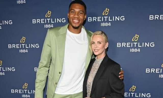 Η αγκαλιά του Γιάννη Αντετοκούνμπο με την Σαρλίς Θέρον