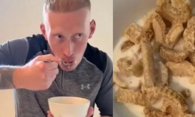 Το πρωινό ενός άνδρα που έγινε viral στο TikTok: Τρώει χοιρινό με γάλα