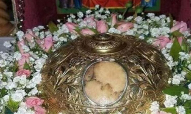 Η τιμία κάρα Οσίου Δαυίδ του εν Ευβοία στον Ιερό Ναό Αγίου Γεωργίου Αχαρνών