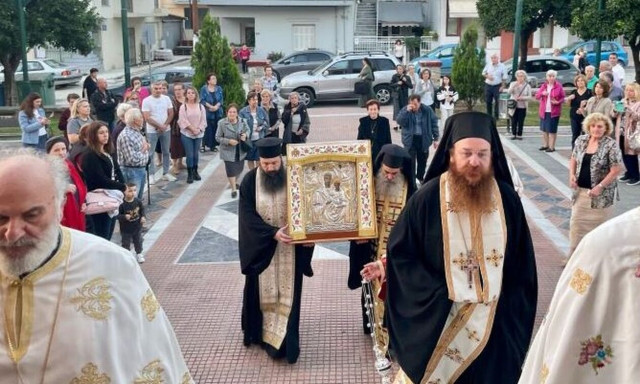Υποδοχή της Παναγίας Αρεθιώτισσας «Κυράς του Βάλτου» στον Άγιο Δημήτριο Βόλου