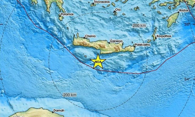 Σεισμός νότια της Κρήτης