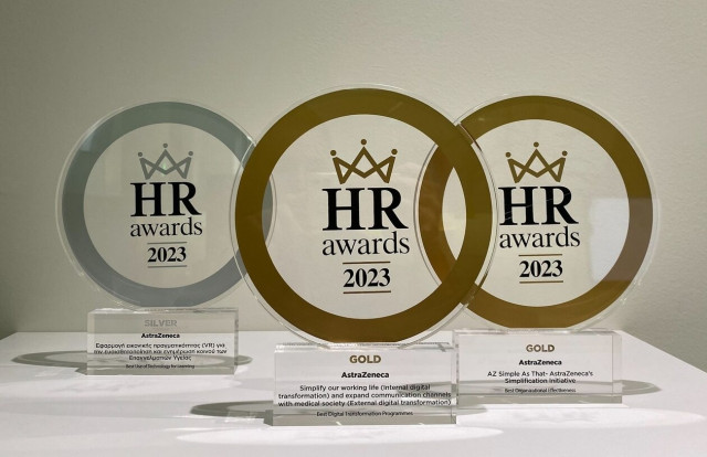 Τριπλή βράβευση με δύο Gold και ένα Silver Βραβείο  για την AstraZeneca στα HR Awards 2023