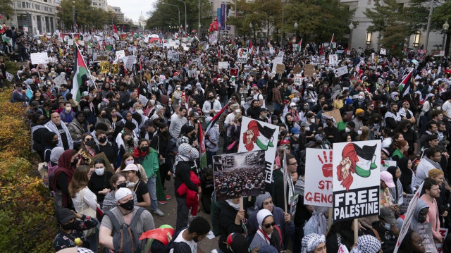 Ουάσινγκτον: Εκατοντάδες χιλιάδες άνθρωποι διαδήλωσαν για τους Παλαιστινίους