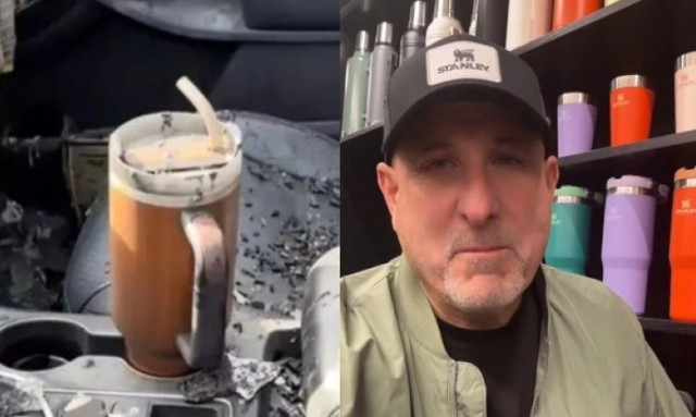 Το αυτοκίνητο της τυλίχτηκε στις φλόγες και το μόνο που επιβίωσε ήταν το ποτήρι της