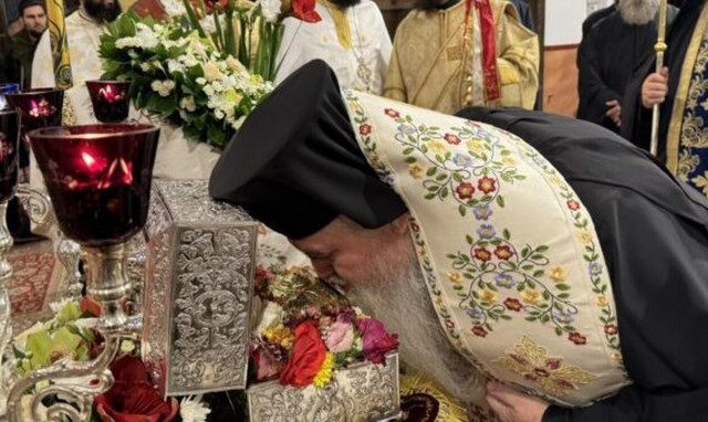 Η Κάρα του Οσίου Δαυίδ του εν Ευβοία στην Μητρόπολη Νέας Κρήνης και Καλαμαριάς