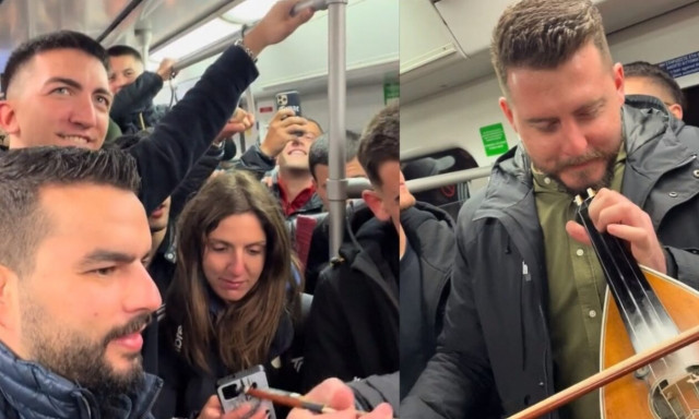 Κρητικοί μπήκαν στο μετρό με λύρες και λαούτα και ξεσήκωσαν τον κόσμο