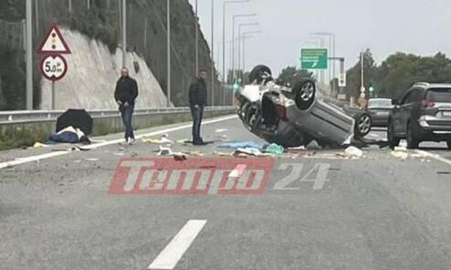 Πάτρα: Σοβαρό τροχαίο με ανατροπή οχήματος και τραυματία στον Ψαθόπυργο