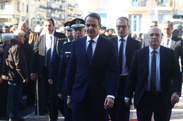 PM Mitsotakis attends funeral of police officer Giorgos Lyggeridis