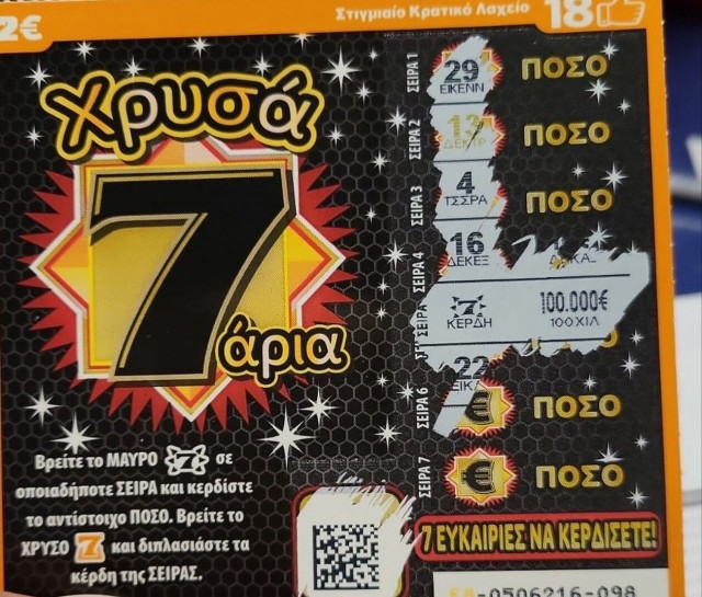 Μεγάλος νικητής του ΣΚΡΑΤΣ σε κατάστημα ΟΠΑΠ της Καρδίτσας