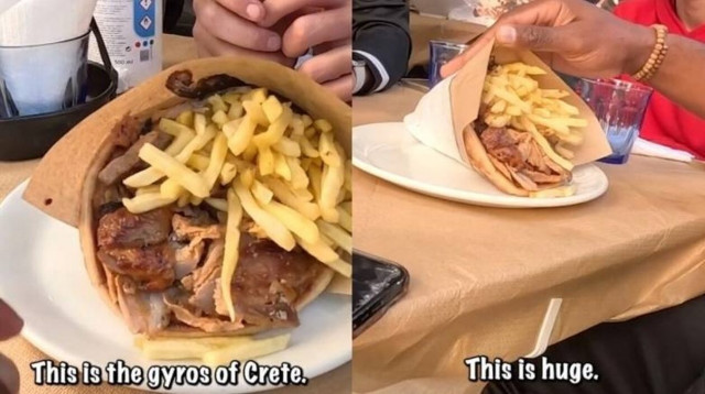 O Εμέκα πήγε στο Ηράκλειο έφαγε πίτα με γύρο και εντυπωσιάστηκε από το μέγεθος: «Είναι τεράστιο!»