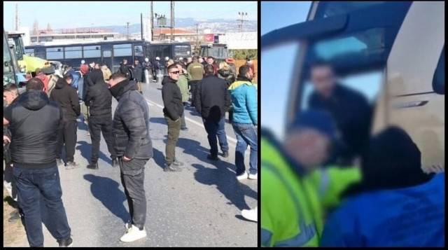 Μυθική μανούρα οδηγού λεωφορείου σε μπλόκο με αγρότη