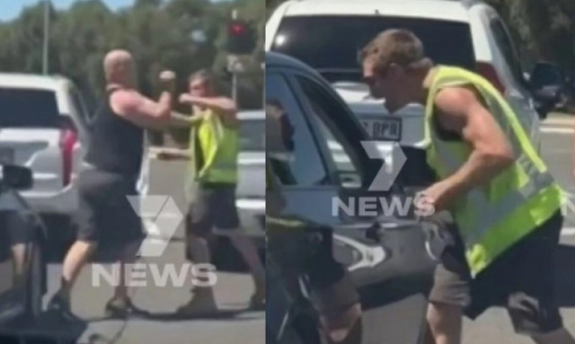 Βγήκαν από τα αυτοκίνητα τους και άρχισαν να ρίχνουν μπουνιές