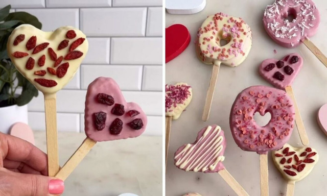 Pops μήλου για την ημέρα του Αγίου Βαλεντίνου