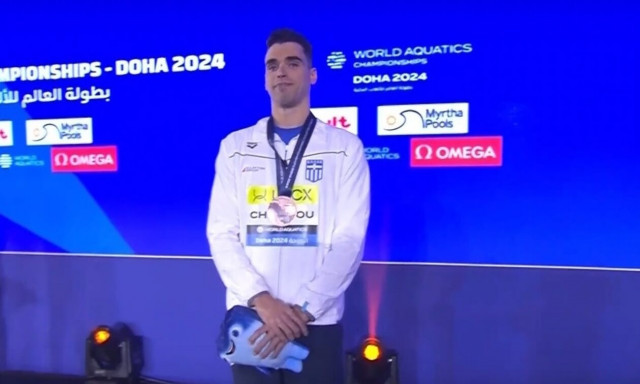 Απόστολος Χρήστου: Η απονομή του χάλκινου μεταλλίου στον Έλληνα κολυμβητή