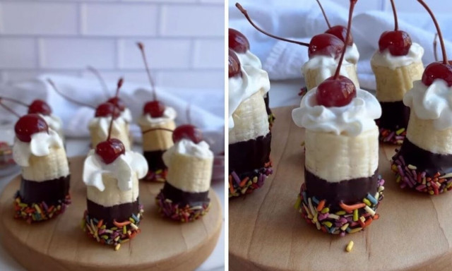 Μπουκιές banana split  - Η συνταγή για να τις φτιάξετε