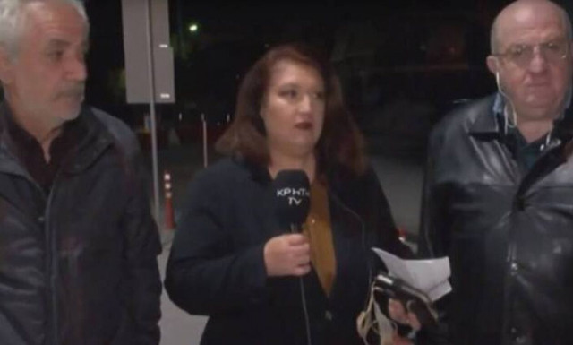 Αυτοκίνητο περνά ξυστά από Κρητικιά δημοσιογράφο σε απευθείας σύνδεση!