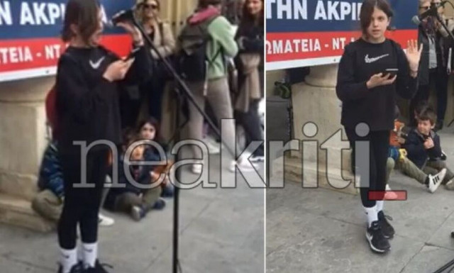 Ηράκλειο: Μαθήτρια Γυμνασίου μιλάει για τα Τέμπη και προκαλεί ρίγη συγκίνησης