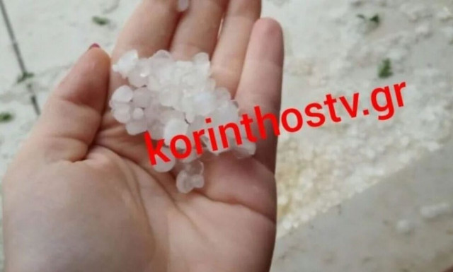 Κακοκαιρία Emil: Χαλαζόπτωση στην αρχαία Νεμέα