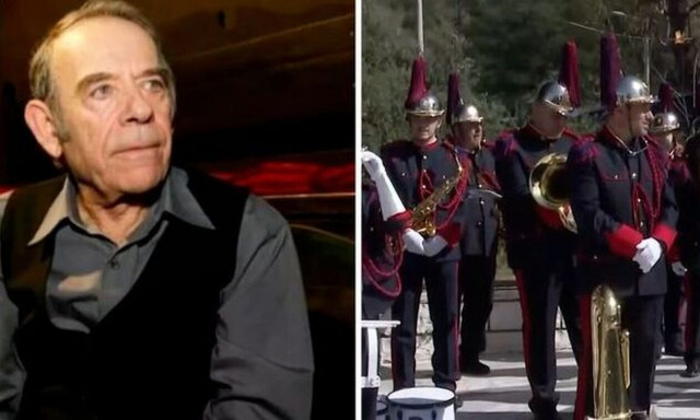 Ηλίας Λογοθέτης: Συντετριμμένη η σύζυγός του στην κηδεία - Τραγική φιγούρα ο γιος του, Αλέξανδρος