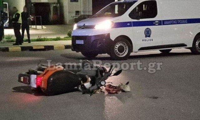 Λαμία: Σοβαρό τροχαίο με μηχανάκι στη διασταύρωση της ΔΕΥΑΛ