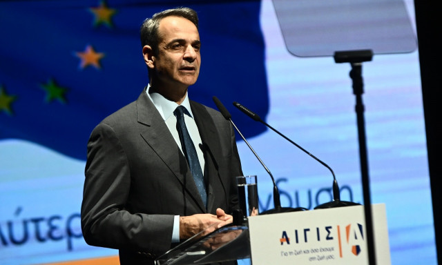 Ο Κυριάκος Μητσοτάκης στην παρουσίαση του προγράμματος «ΑΙΓΙΣ»