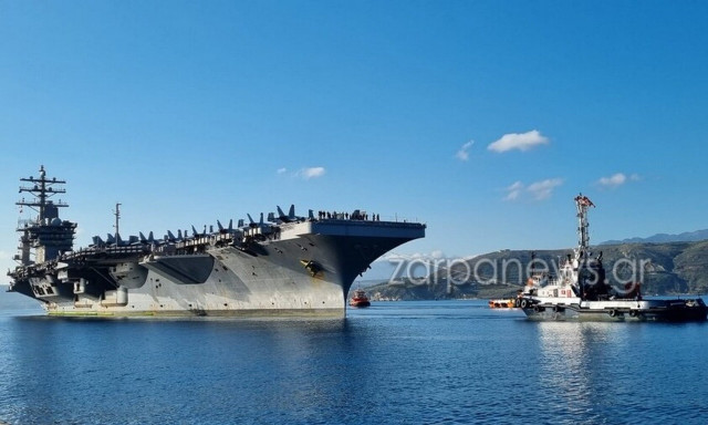 Έδεσε στη Σούδα το θηριώδες αεροπλανοφόρο των ΗΠΑ, Eisenhower