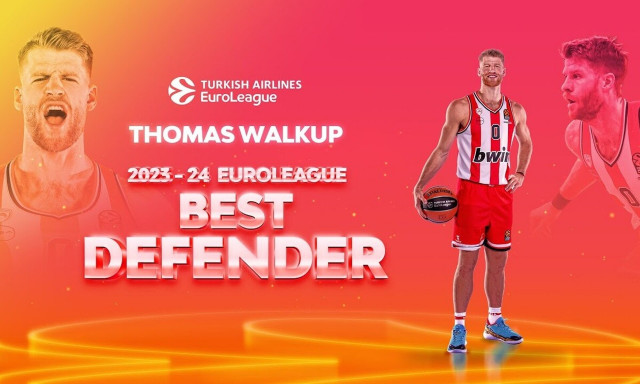 Ολυμπιακός: Ο Τόμας Ουόκαπ αναδείχθηκε αμυντικός της χρονιάς στη Euroleague