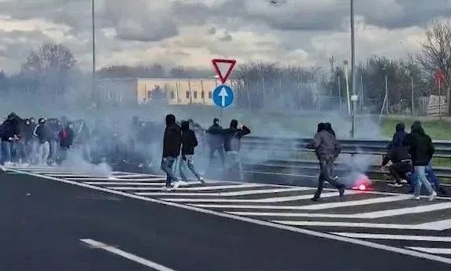 Οδομαχίες σώμα με σώμα πριν τον τελικό Κυπέλλου Αταλάντα - Γιουβέντους στην Ιταλία (vid)