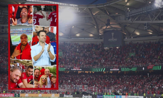Παρέλαση «ερυθρόλευκων» διασήμων στην OPAP Arena: Από τον Κασσελάκη... στον Snik