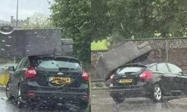 Τύπος προσπάθησε να μεταφέρει καναπέ με το αυτοκίνητο του: Πήγαν όλα λάθος