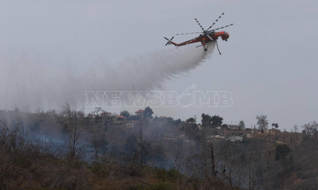 Φωτιά στις Αφίδνες: Χωρίς ενεργό μέτωπο - Παραμένουν οι δυνάμεις (βίντεο, εικόνες)