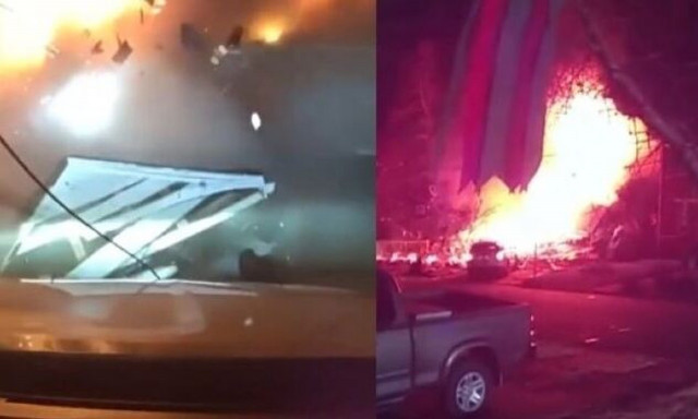 Συνωμοσιολόγος τίναξε το σπίτι του στον αέρα: Αστυνομικός κατέγραψε τη στιγμή της έκρηξης