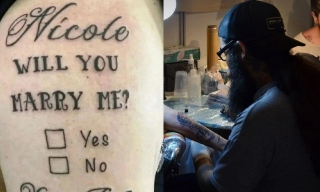 Τύπος ήθελε να κάνει εφάνταστη πρόταση γάμου στη γυναίκα του και κατέληξε σε ένα απαίσιο τατουάζ