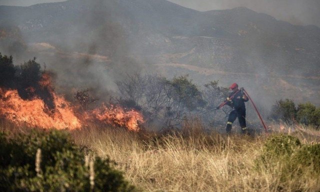 Φωτιά στη Μυτιλήνη - Σηκώθηκαν και εναέρια μέσα