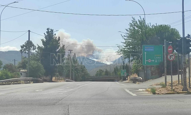 Μεγάλη φωτιά στο Κατσιμίδι Πάρνηθας - Δύσκολο το έργο της Πυροσβεστικής λόγω των ανέμων