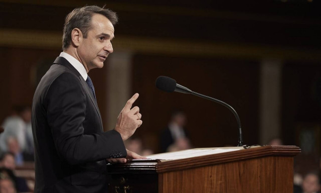 PM Mitsotakis receives ND MEP Fredi Beleris at the Maximos Mansion