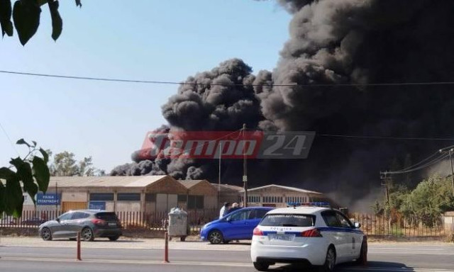 Αχαΐα: Πυρκαγιά σε εργοστάσιο στο Γομοστό - Ενισχύθηκαν οι δυνάμεις της Πυροσβεστικής