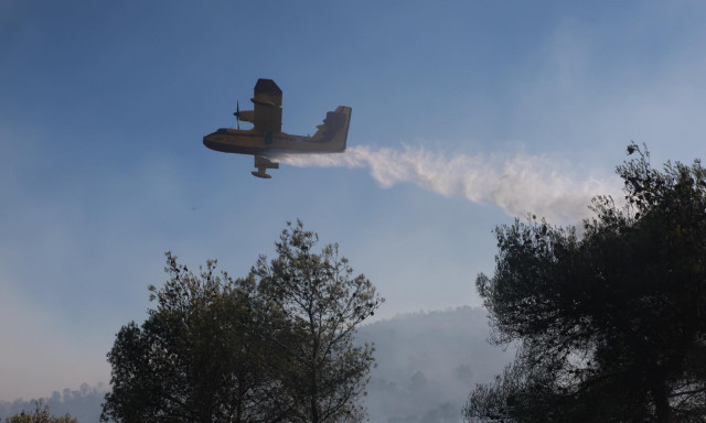 Φωτιά σε δασική έκταση στο Ζεμενό Κορινθίας - Σηκώθηκαν και εναέρια