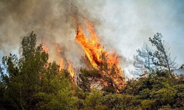 Μεγάλη φωτιά στο Πήλιο – Επιχειρούν αεροπλάνα και ελικόπτερο