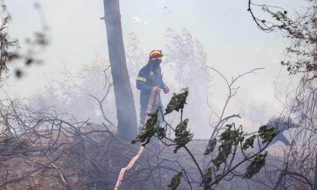 Φωτιά στην Κρηνίδα Σερρών - Στη μάχη πέντε εναέρια μέσα