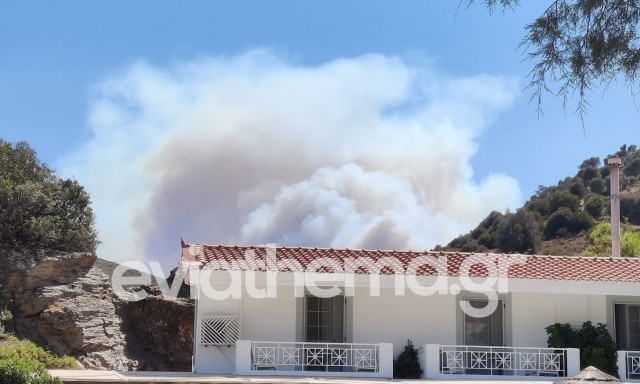 Φωτιά στην Εύβοια: Μήνυμα από το 112 στα Κριεζά - Πέρασε την εθνική οδό το μέτωπο