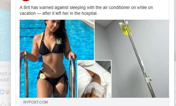 Το κλιματιστικό έστειλε 24χρονη στο νοσοκομείο: «Μην το έχετε ανοιχτό όταν κοιμάστε»