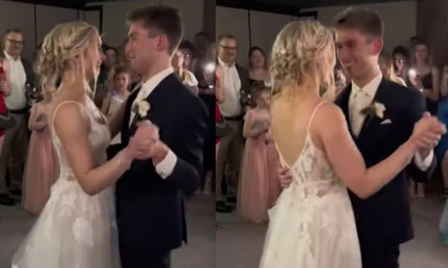 Συγκίνηση για νεόνυμφο ζευγάρι που χόρεψε τον πρώτο του χορό σε καταφύγιο, λόγω ανεμοστρόβιλου